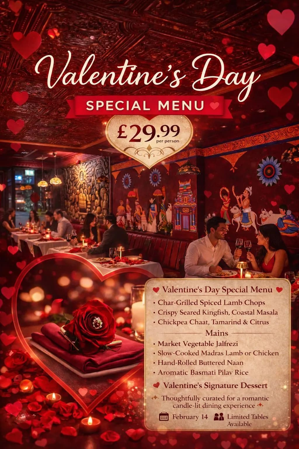 Valentine's Day Special at Nirai Madras Kitchen - Feb 14th